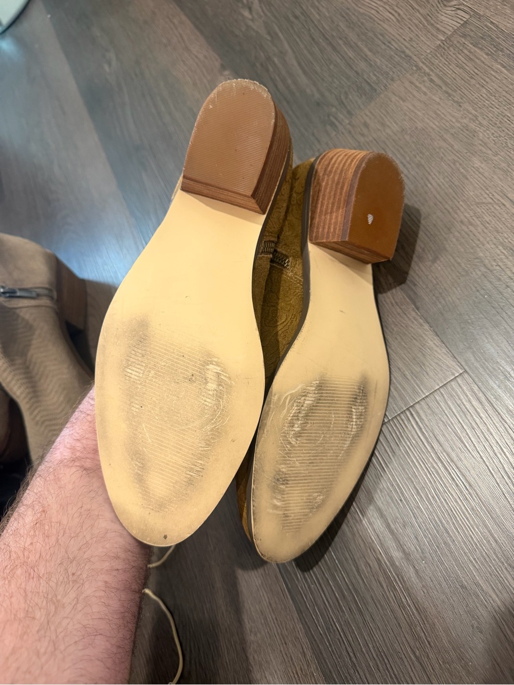 Yellow Box Suede Ankle Booties in Camel Brown - Picture 3 of 6